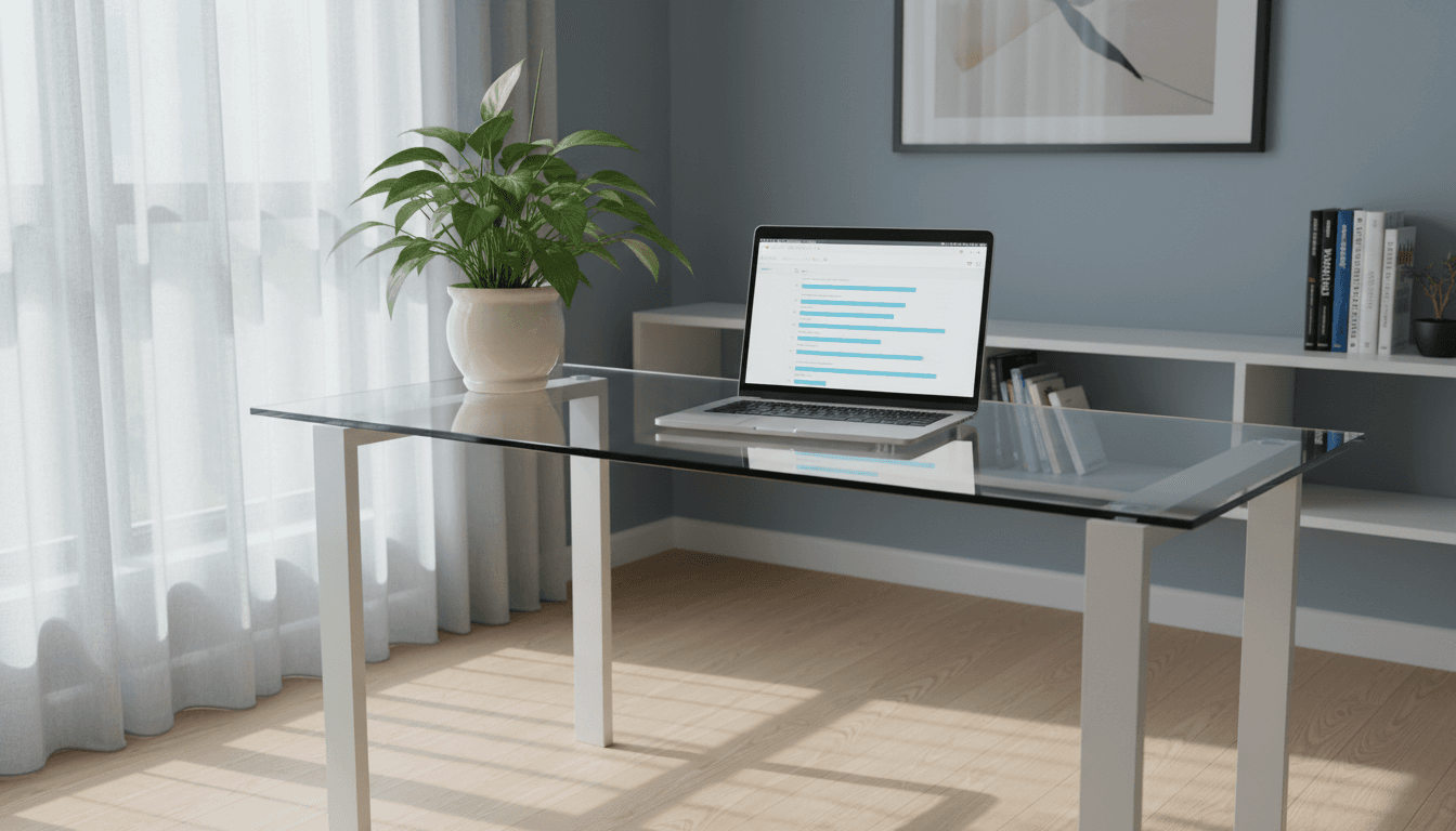 IT consulting office in Mechelen with a laptop on a clean desk